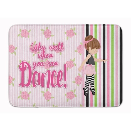 Carolines Treasures Ballet Dance Stripes Brunette Machine Washable Memory Foam Mat BB5401RUG